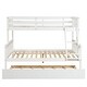 preview thumbnail 5 of 10, Twin Over Full Bunk Bed with Trundle,Ladder and Safety Rails,Convertible into 2 Beds, for Kids, Teens, Adults