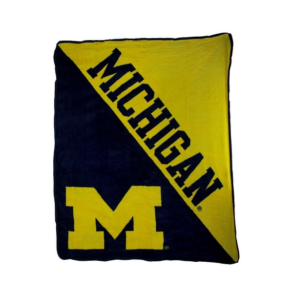 NCAA University of Michigan Micro Raschel Plush Throw Blanket - 0.25 X 60 X 46 inches. Opens flyout.