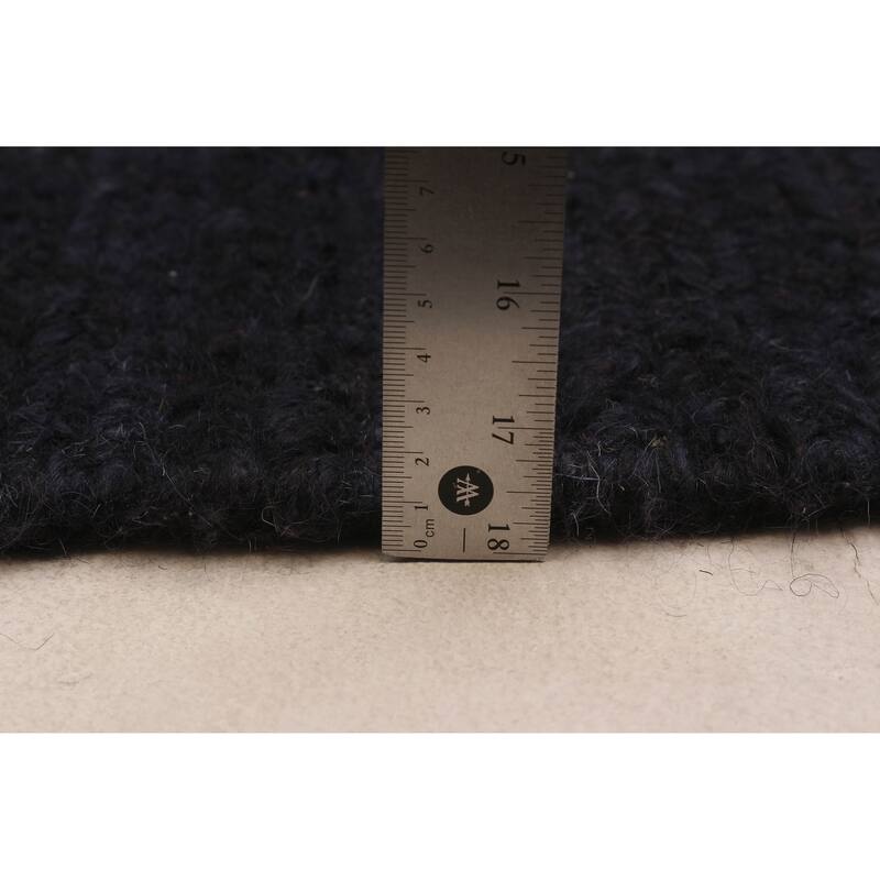 ECARPETGALLERY Flat-Weave Natural Navy Wool Tapestry Kilim - 6'8 x 6'6