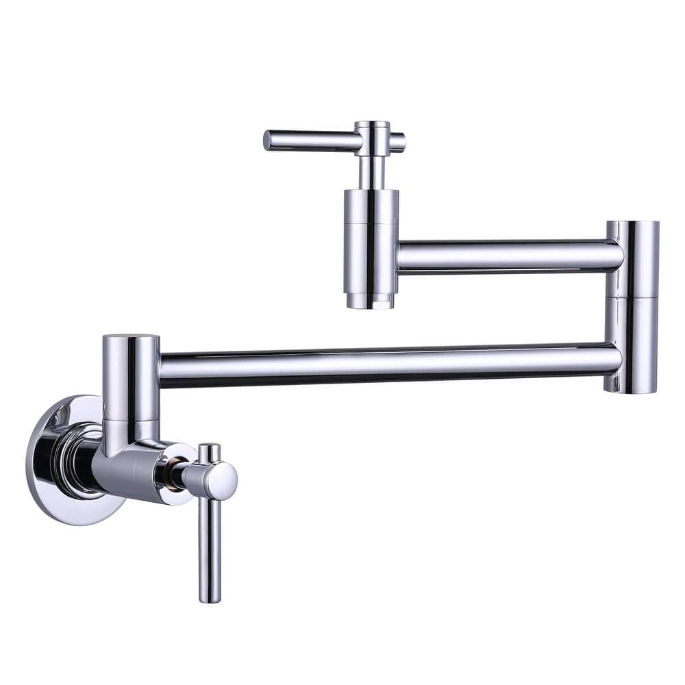 WOWOW Wall Mount Double Handle Pot Filler Faucet