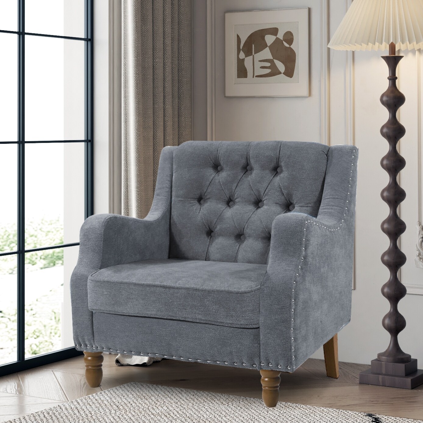 Grey comfy top armchair