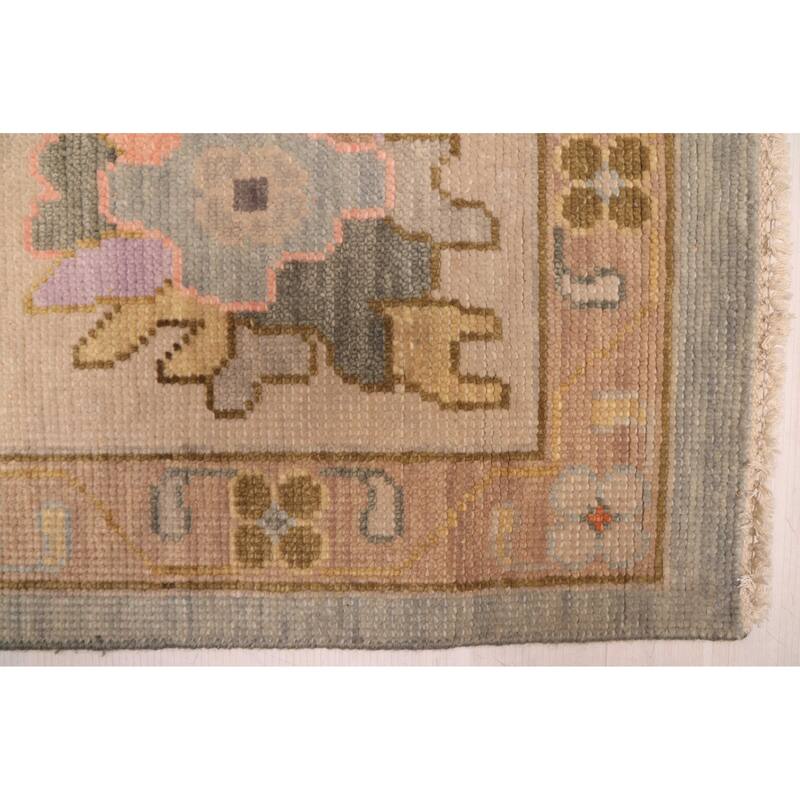 ECARPETGALLERY Hand-knotted Modern Oushak Light Denim Blue Wool Rug - 8'11 x 11'7