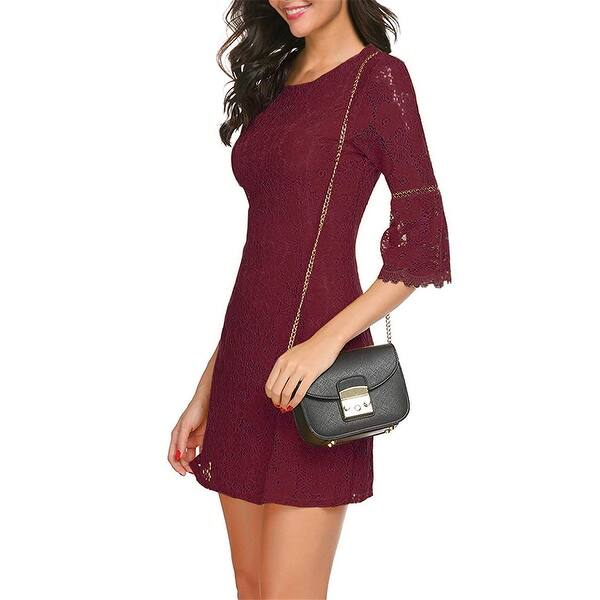 Shop Twinklady Women S 3 4 Bell Sleeve Floral Lace Elegant