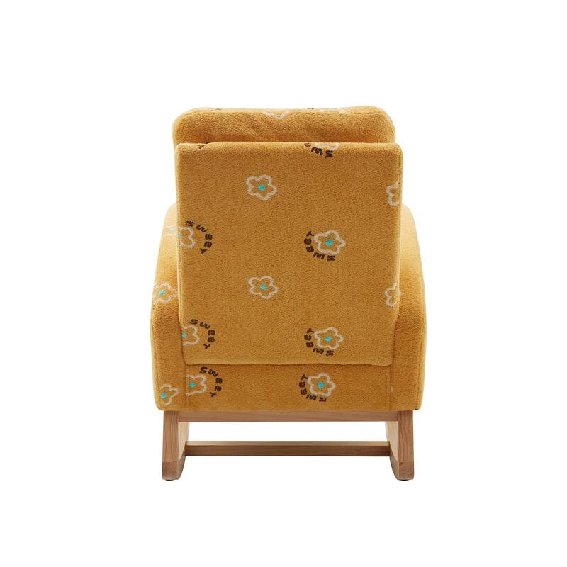 Modern Accent Rocker Armchair With Side Pocket