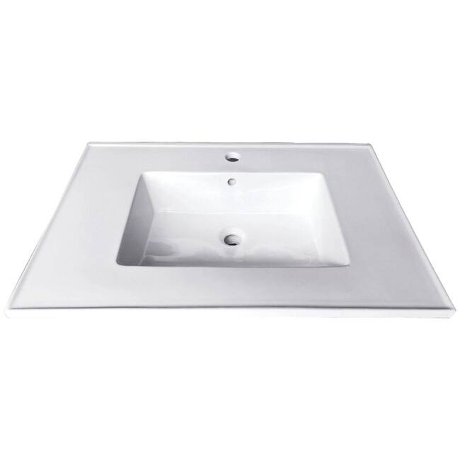 Kingston Brass Continental 25" X 22" Vitreous China Vanity Top with - White