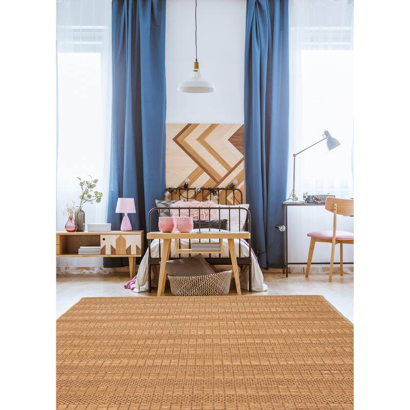 ECARPETGALLERY Flat-Weave Palas Denizli Brown Jute Kilim - 5'5 x 7'3