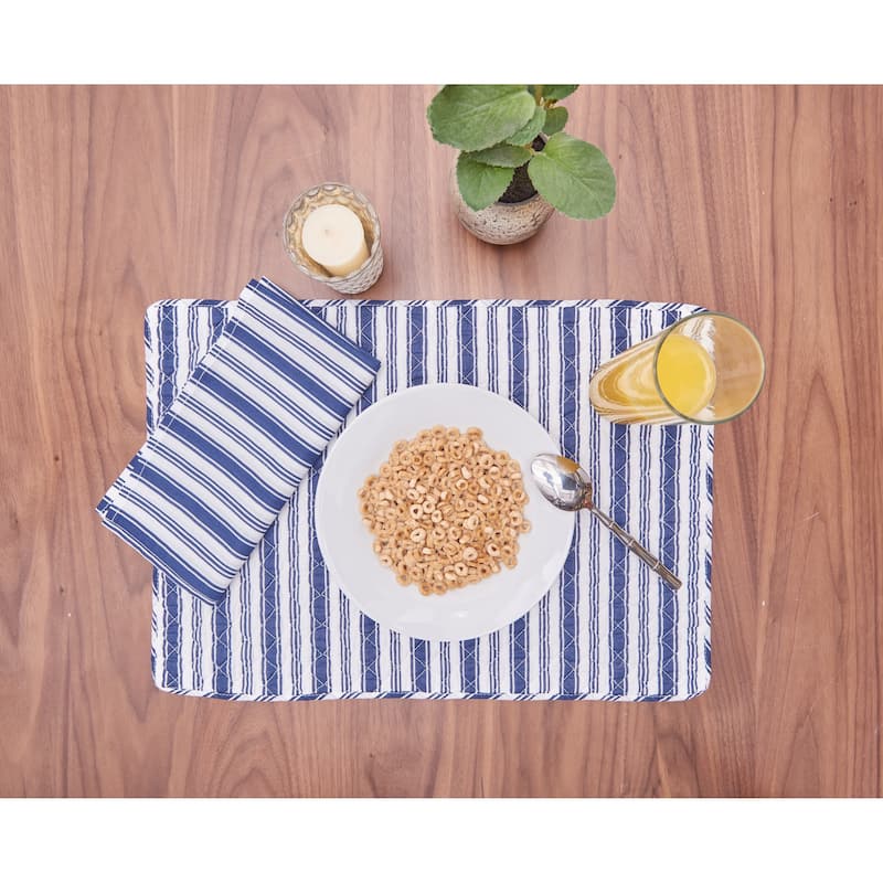 French Stripe Navy Napkin Set of 6 - Set of 6