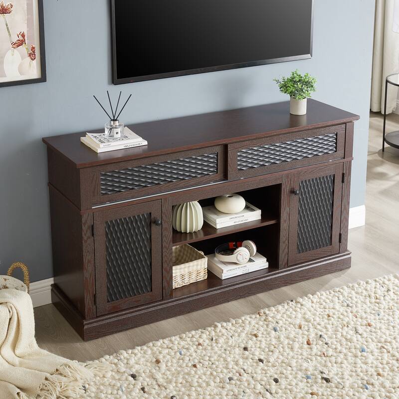 Embossed Pattern TV Stand, TV and Media Console