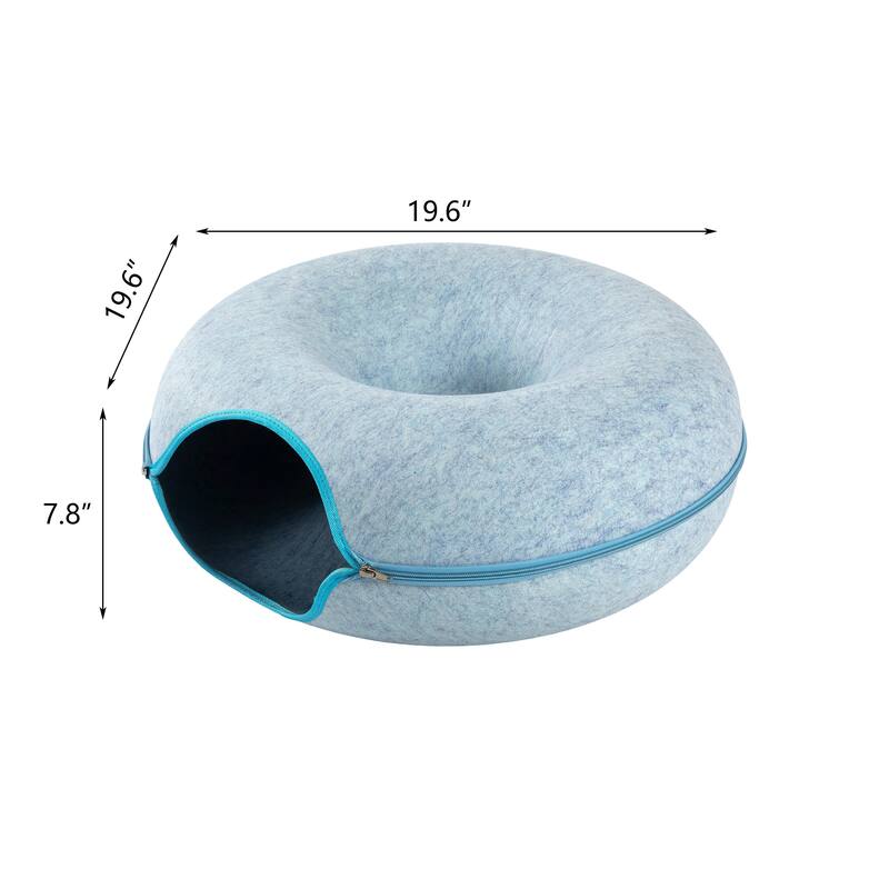Adeco Cat Tunnel Bed with Ventilated Window for Indoor Cats