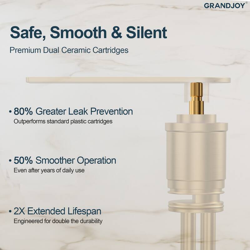 GRANDJOY 2-Pack Modern Single Handle Bathroom Vanity Faucet, Single-Hole Installation