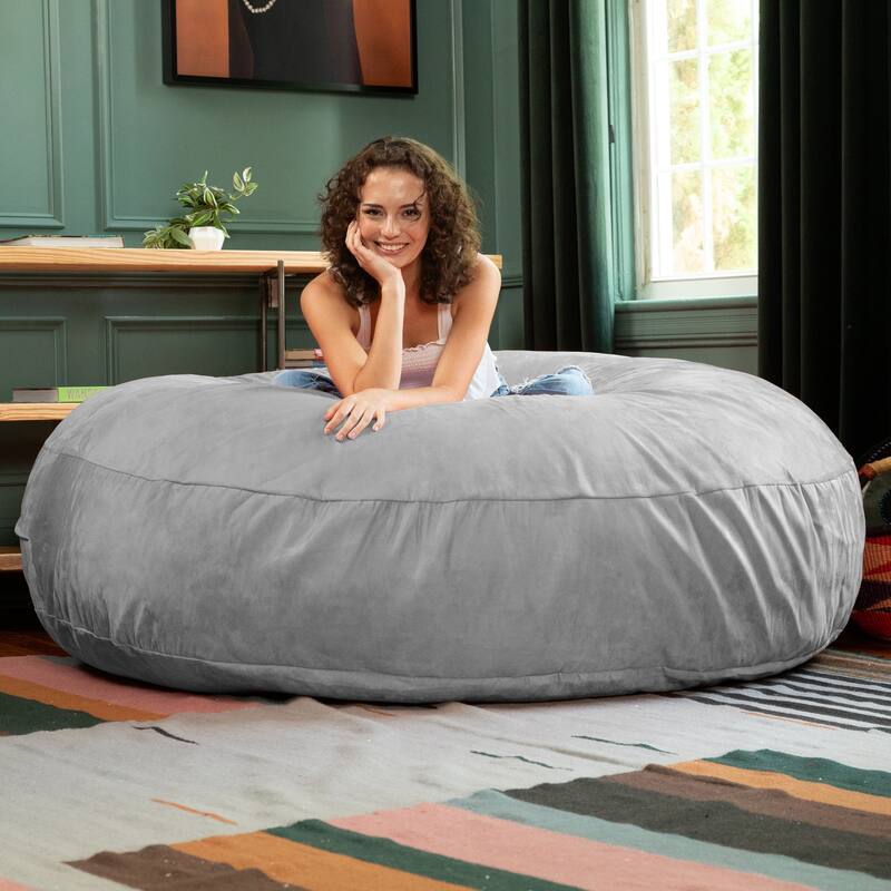 Jaxx 6 Foot Cocoon - 2-in-1 Giant Bean Bag Chair for Adults & Convertible Bean Bag Bed