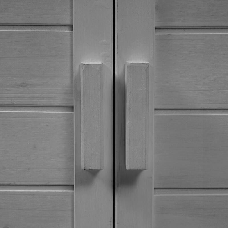 Garden Potting Bench Table, Fir Wood Workstation with Storage Shelf, Drawer and Cabinet