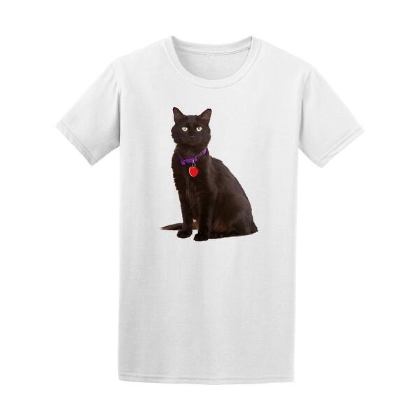 Shop Black Cat Wearing Collar And Tag Tee Men S Image By