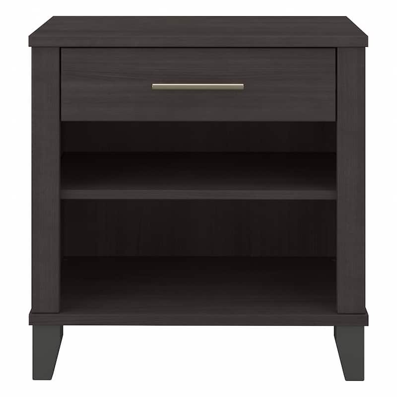Transitional Grey Ash Nightstand