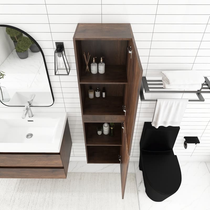 60" Tall MDF 2-door Accent Cabinet with Interior Shelves - 15.75'' x 59''