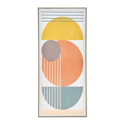 Modern Abstract Canvas in Blonde Finish Frame