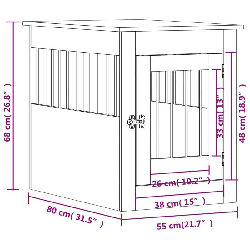 vidaXL Dog Crate with Door Doghouse Puppy Kennel Peg Cage Engineered Wood