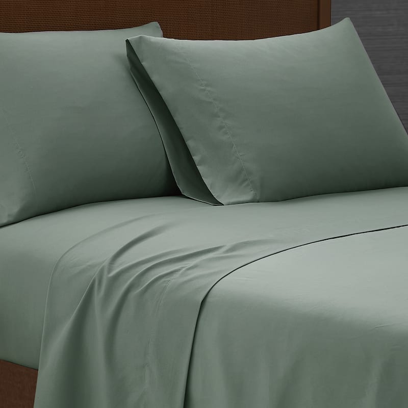 London Fog Garment Wash Solid Sheet Set
