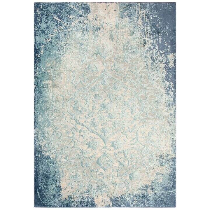 Alora Decor Glamour Vine Scroll Area Rug - 7'10" x 9'10" - Teal