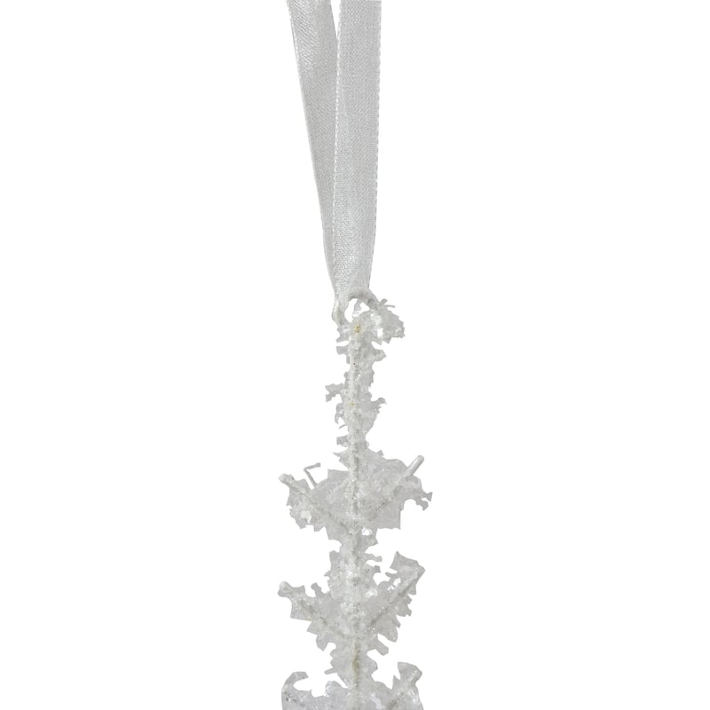 10" White Glittered Snowflake Christmas Ornament