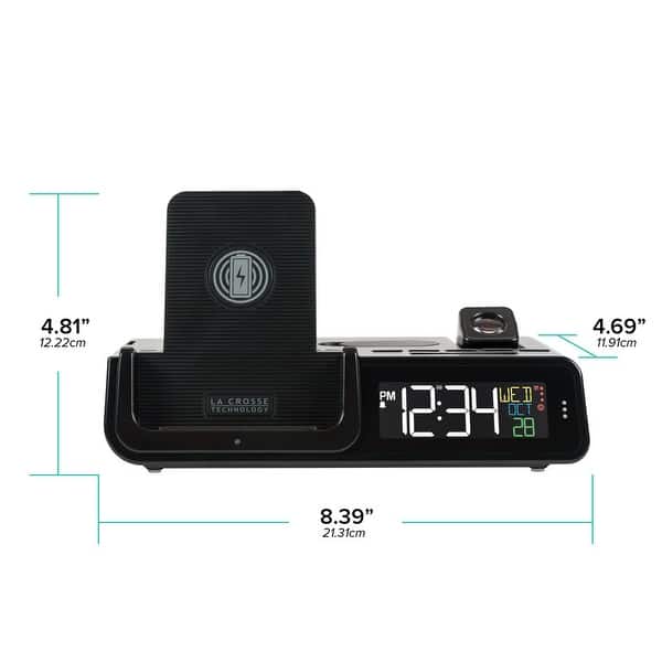Wattz 2.0 Projection 10W Wireless Charging Alarm with Docking Station