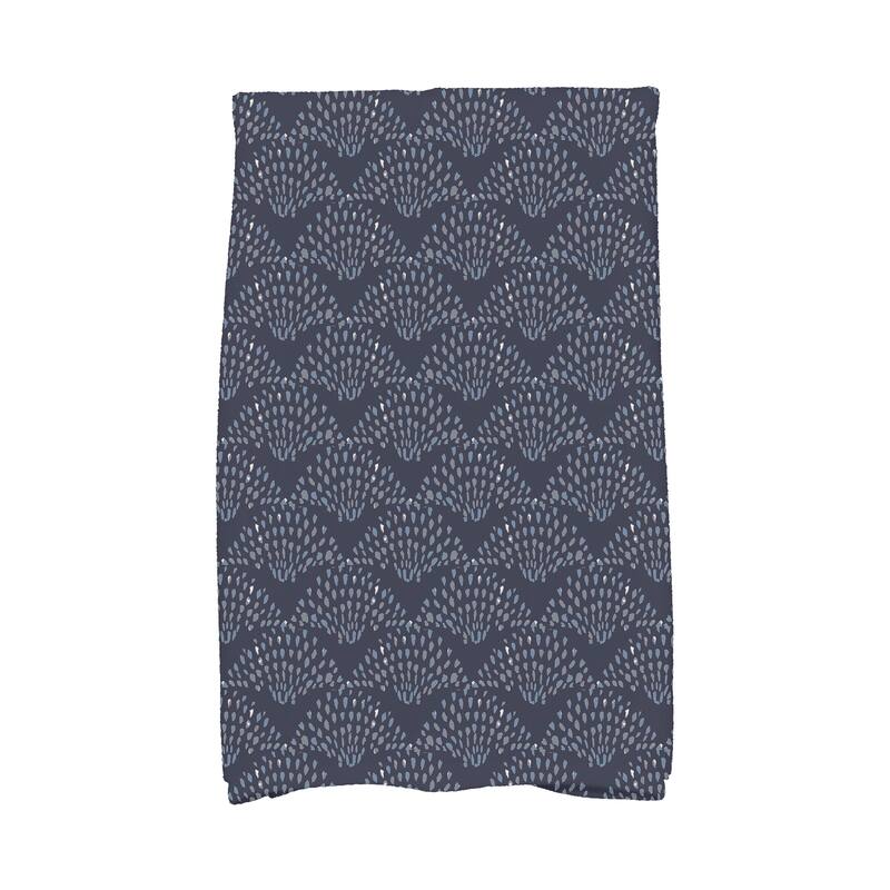 Fan Dance 18 x 30 Inch Geometric Print Hand Towel - Navy