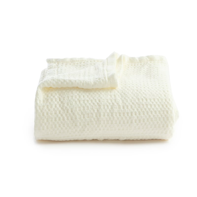 Lightweight Breathable Waffle Weave Knit Throw Blanket, Soft Cozy Woven Blanket Perfect for All Season