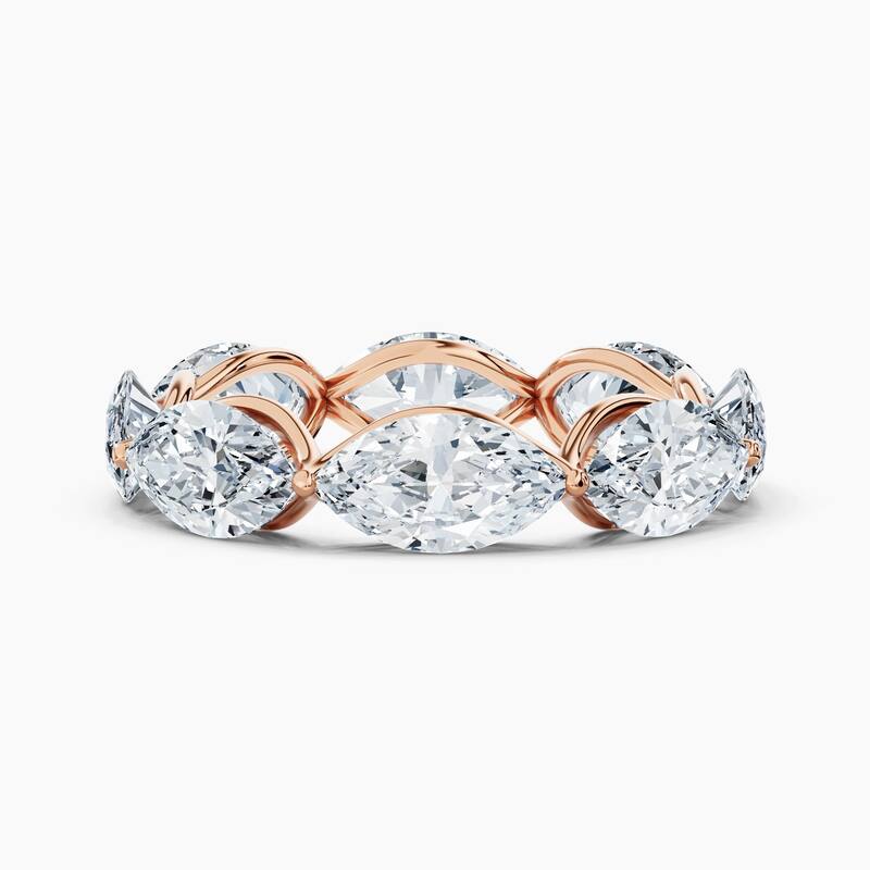 Auriya 14k Gold Marquise East-West Lab Grown Diamond Eternity Band 1.50 - 6.00 ct. tw. (F-G, VS) - 6.00 ct. wt. - 6.5 - Rose