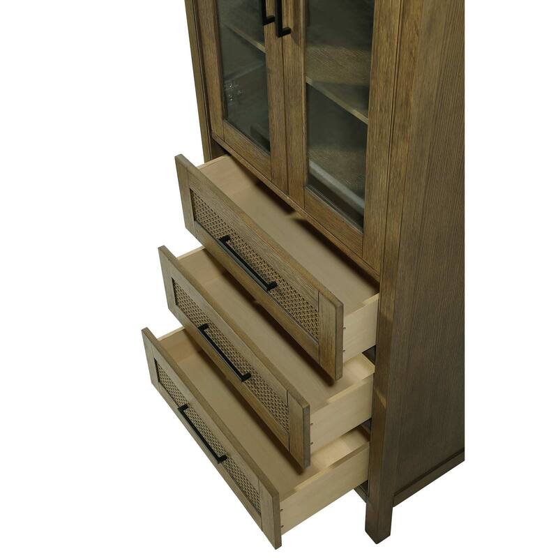 Winslow 16-28 Inch Bath Storage Glass Cabinet