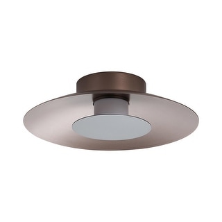 Luma LED Flush Mount - 12" in Coffee Silver with Graphite Shade - Bronze