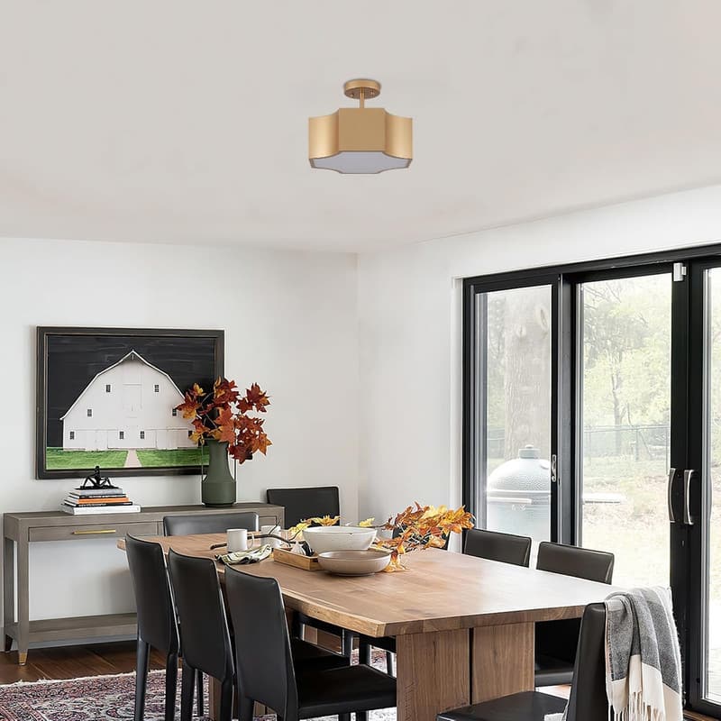 3 Light bulbs light gold light fixture acrylic, metalc ceiling light - N/A