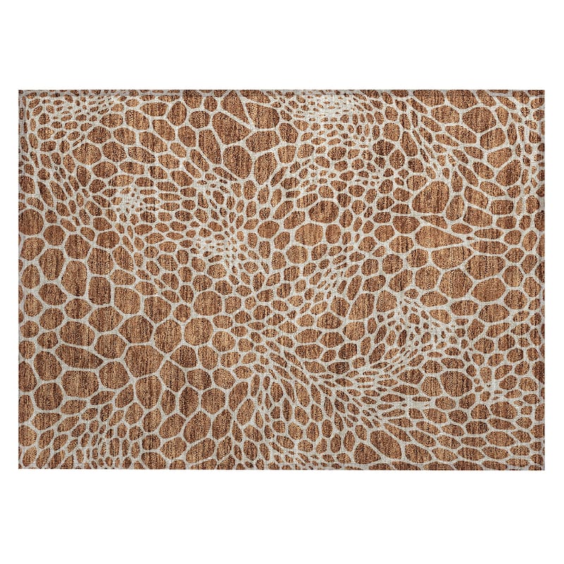 Machine Washable Indoor/ Outdoor Chantille Animal Print Rug