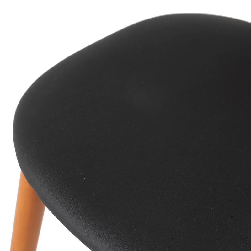 Holbeck Modern Rattan Leather Upholstered Dining Chair with Plush Padding Beech Wood Legs for Stylish Homes Set of 2