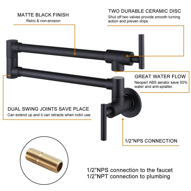 WOWOW Folding Wall Mount Faucets Stretchable