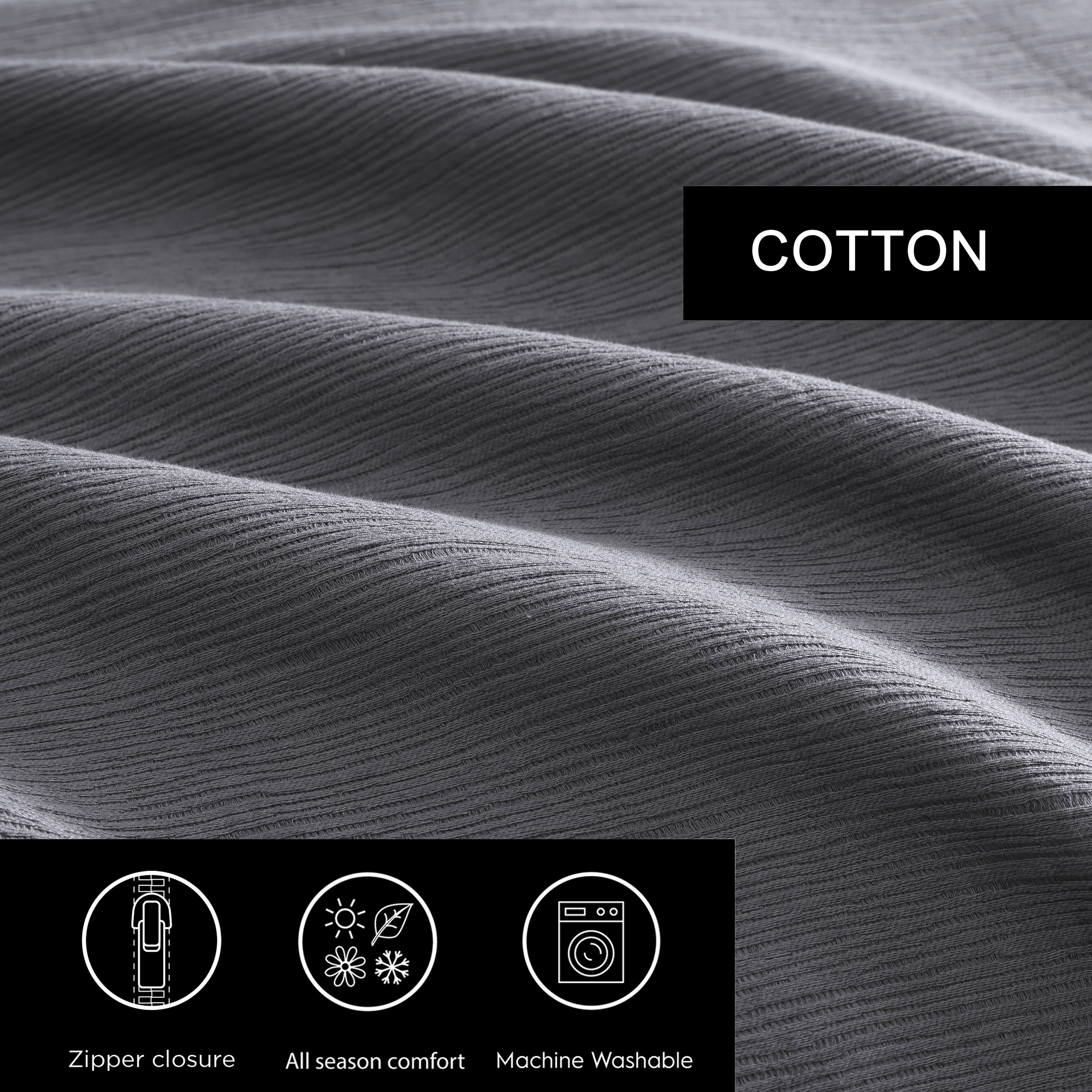Vera Wang Textured Pleats Cotton Charcoal 2 Piece Euro Sham Set - Bed ...
