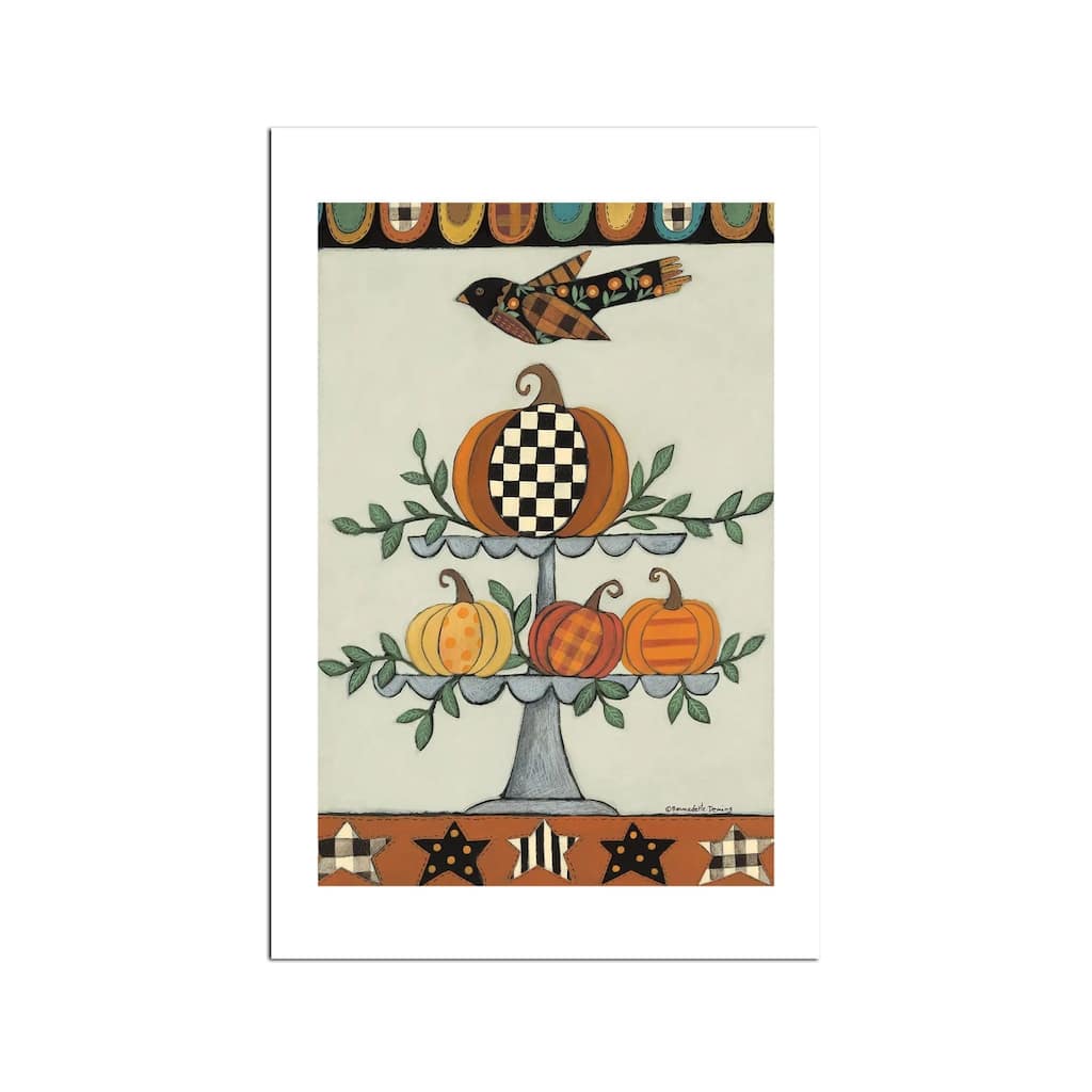 Two Tiered Patterned Pumpkins Fine Art by Bernadette Deming - Multi