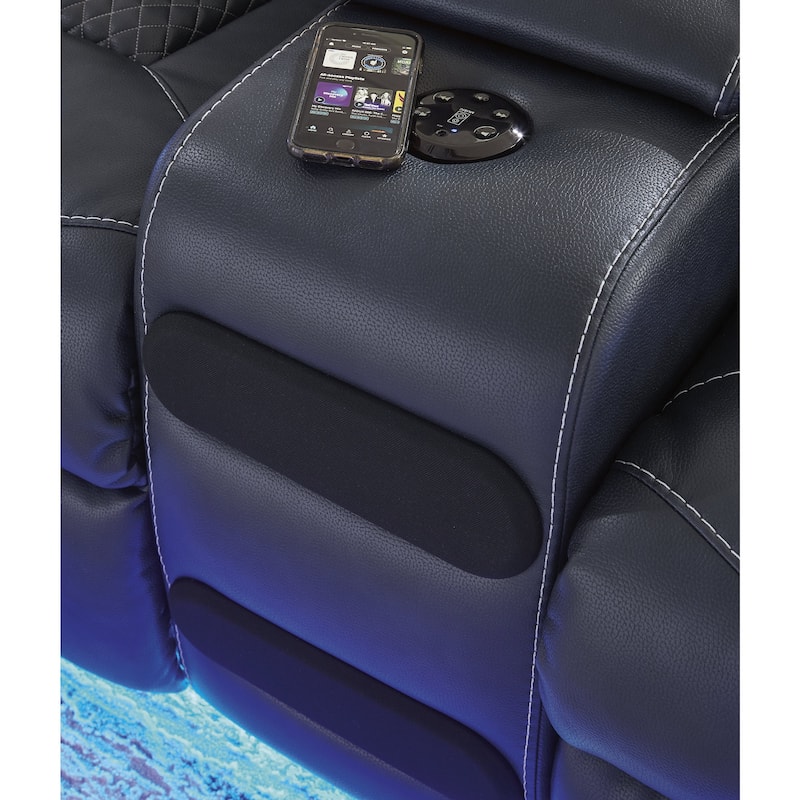 Signature Design by Ashley Fyne-Dyme Power Reclining Loveseat with Console - 74"W x 43"D x 43"H