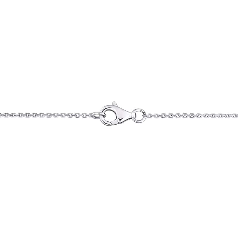 Miadora 3 1/3ct TDW Black White Diamond Halo Stud Earrings Pendant Chain Set 14k White Gold
