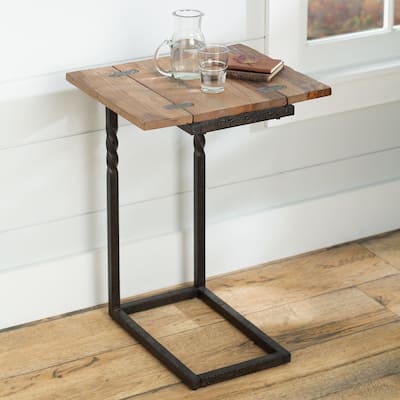 Deep Creek Rustic Pull-Up Table with Fold-Out Leaves in Wood and Metal