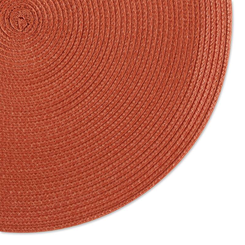 DII White Round PP Woven Placemat Set of 6