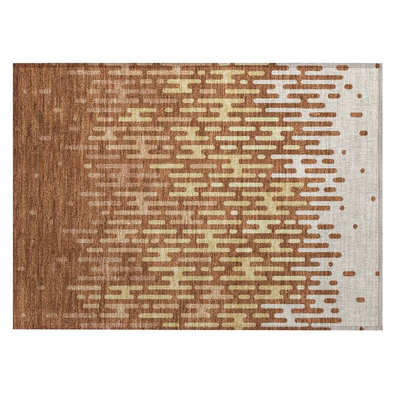 Machine Washable Indoor/ Outdoor Modern Kingman Chantille Rug