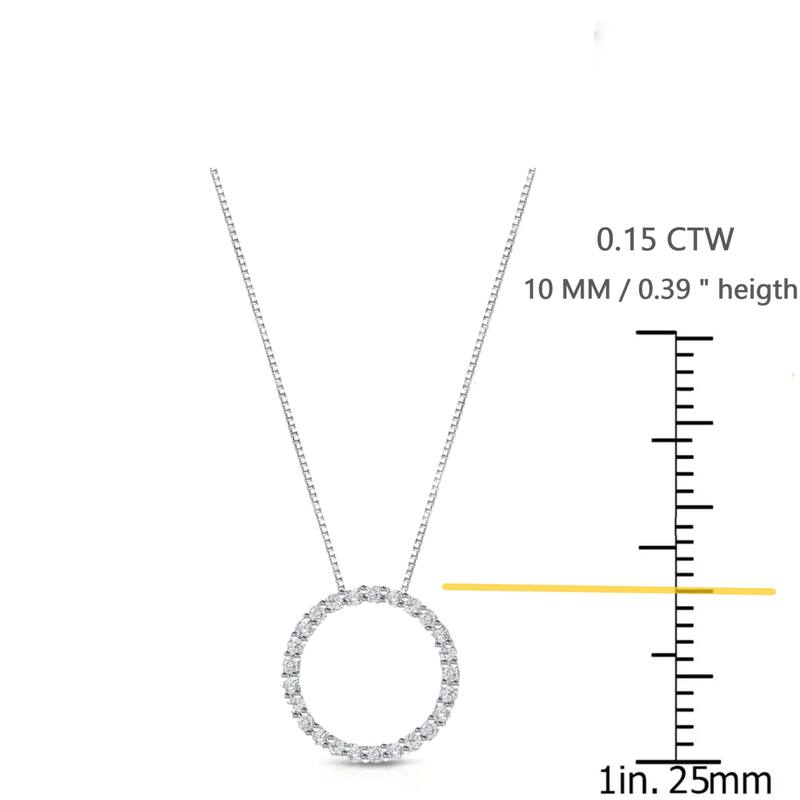 Auriya 0.15 to 1 1/2ctw Diamond Circle Necklace 14k White Gold (H-I, SI1-SI2)