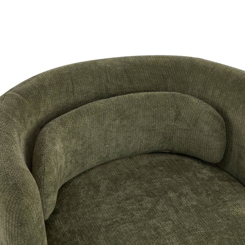 Christopher Knight Home - Swivel Green Fabric Accent Armchair with Lumbar Pillow