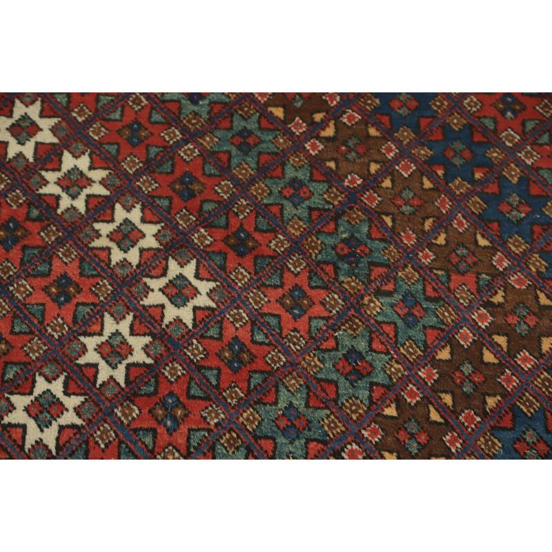 Hand Knotted Oriental 100% Wool Carpet Traditional Geometric Multi-Colored Bakhtiari Area Rug - 10' 4'' X 7' 4''