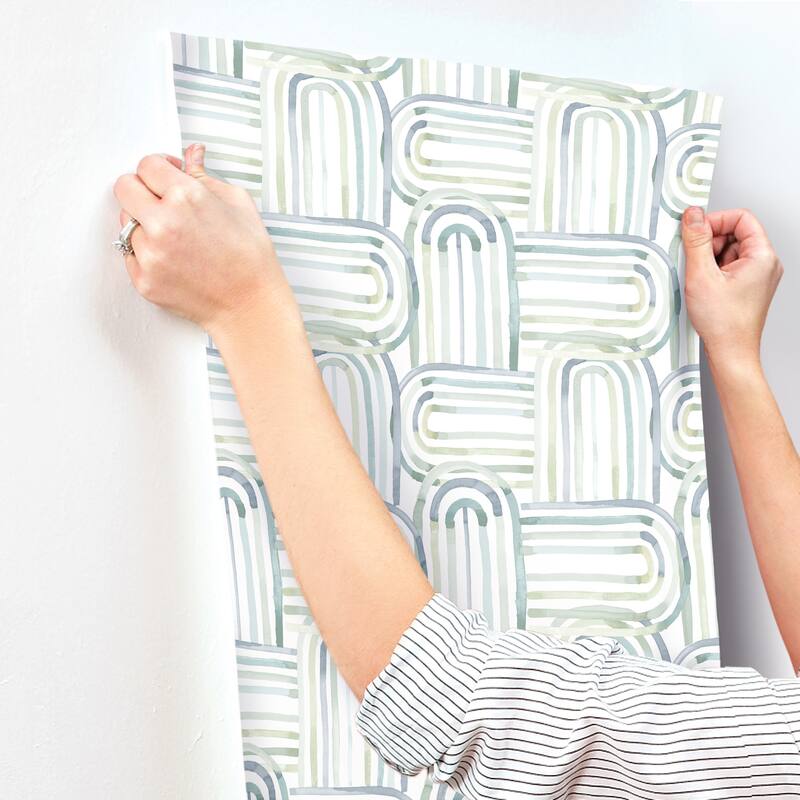 A-Street Prints Lolly Teal Arches Wallpaper