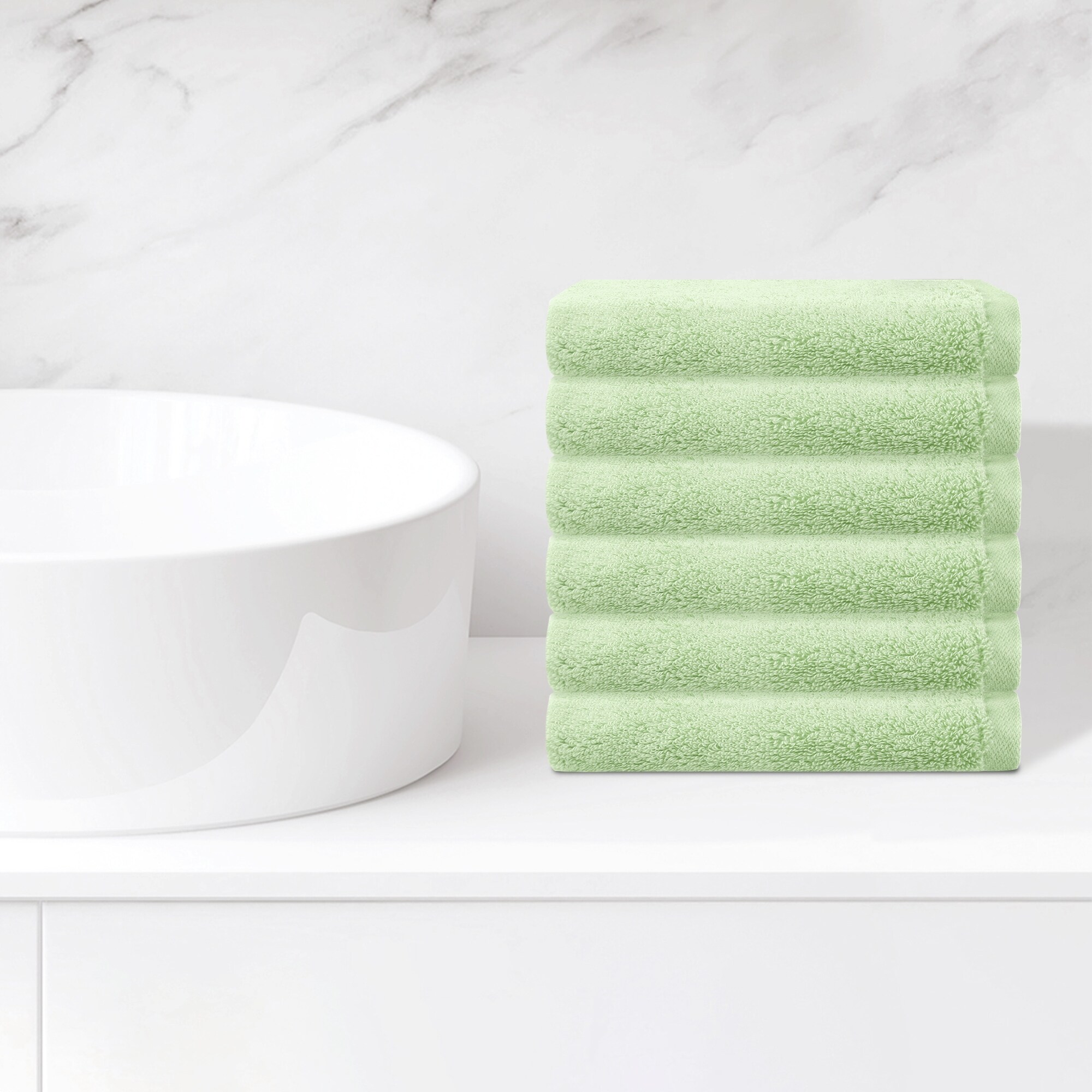 6 Pack Cotton Washcloths, Solid Face Cloths, Highly Absorbent and Quick Drying Towels for Hotel, Spa, Bathroom 13