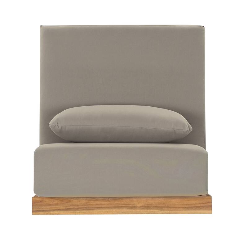 Christopher Knight Home - Outdoor 2-Piece Wood Conversation Set with Cushions and Side Table