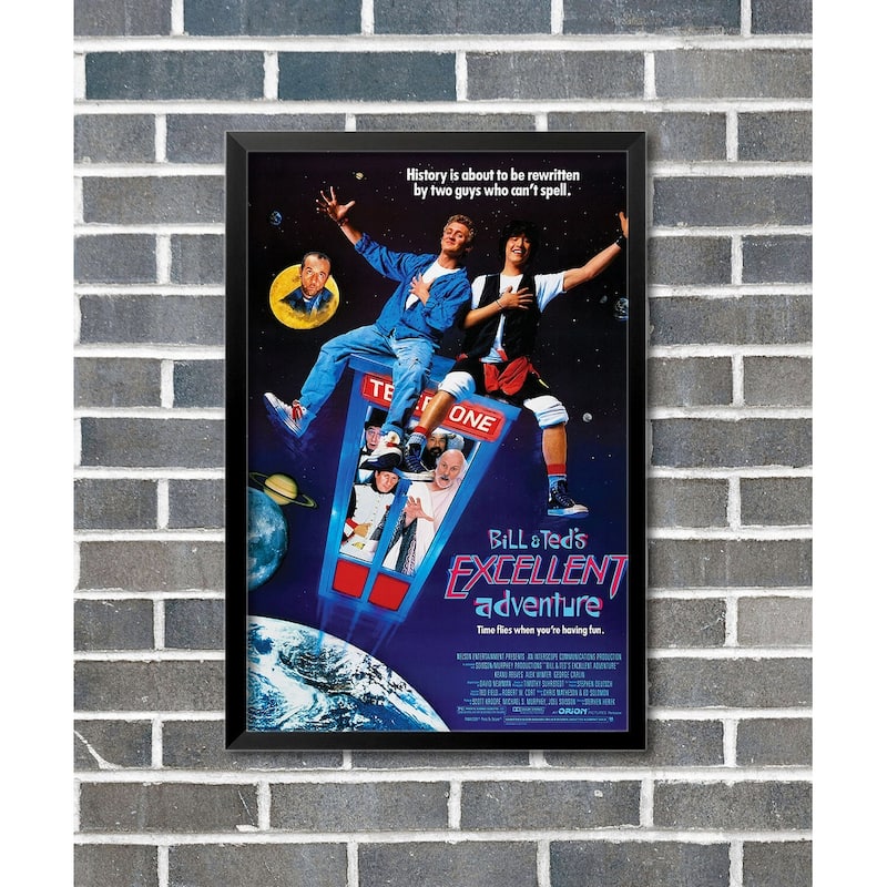 Bill and Ted's Excellent Adventure 1989 Comedy Movie Framed Poster - 24 x 36 Inch