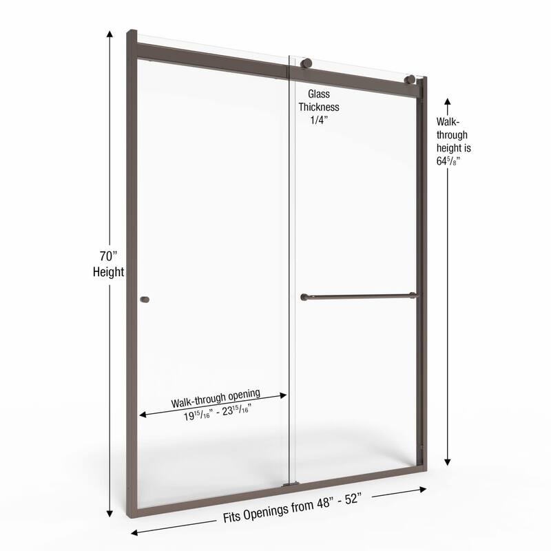 Basco RTLH05B5270CL Rotolo 70" High x 48" Wide Bypass Semi Frameless