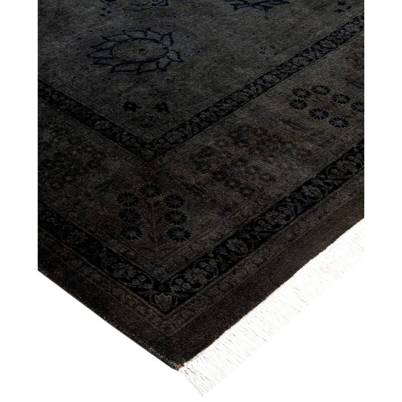 Overdyed One-of-a-Kind Hand-Knotted Area Rug - Black - 6' 0" x 6' 1"